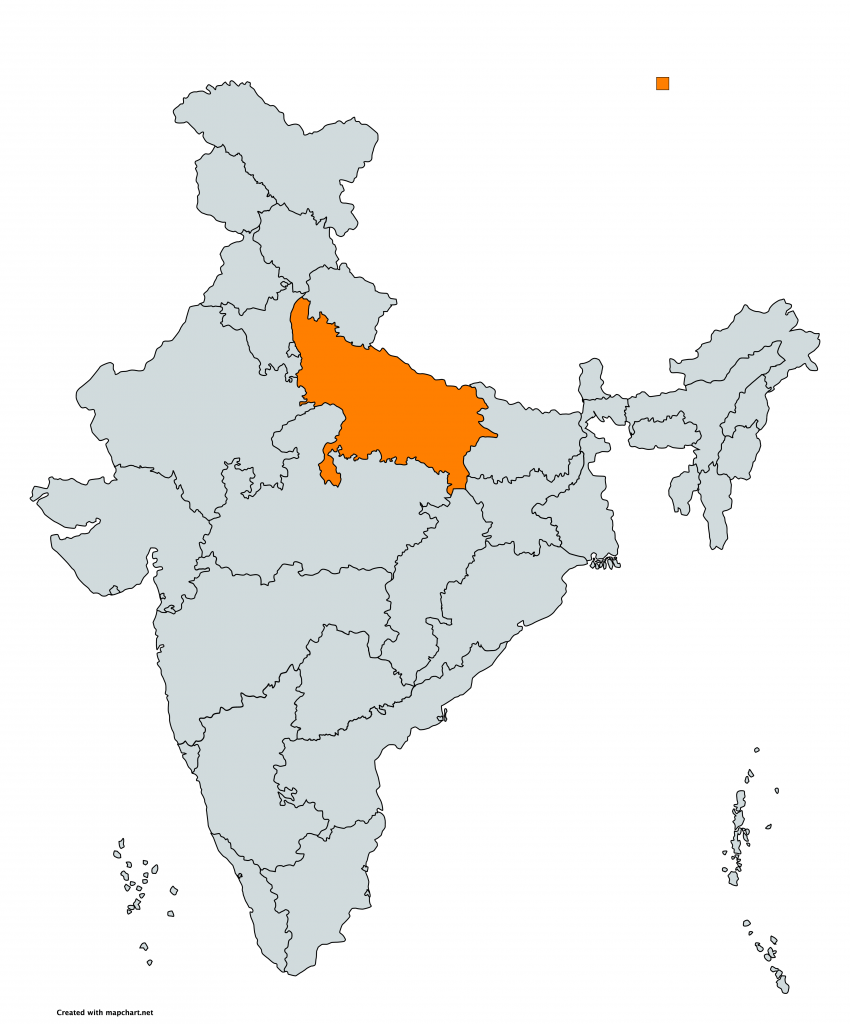 Uttar Pradesh Map Highlighted